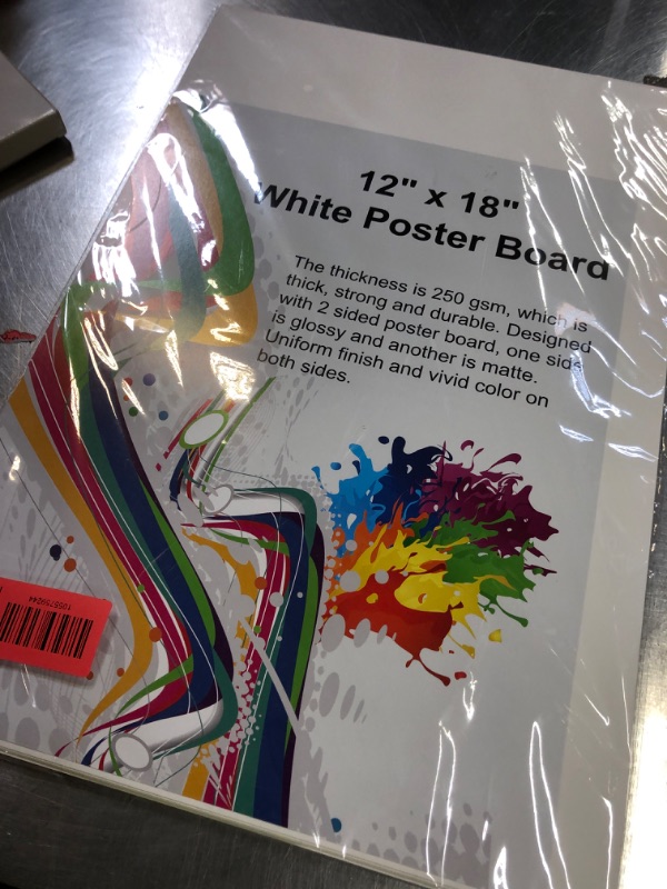 Photo 1 of 10 Pcs 12" x 18" Poster Board White Poster Board Paper Bulk 250 GSM Thickness Vision Boards Smart PosterBoard for Drawing School Arts Craft Projects Presentations Scrapbooking Blank Graphic Display