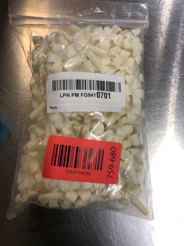 Photo 1 of 100 PCS Small Puakenikeni Clay Beads (02) for Jewelry Making DIY Craft Supplies (White)