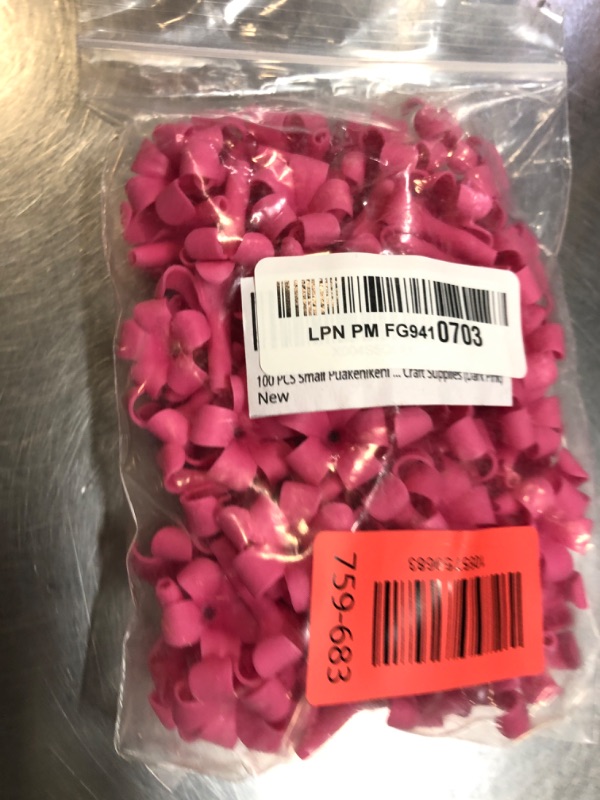 Photo 1 of 100 PCS Small Puakenikeni Clay Beads (02) for Jewelry Making DIY Craft Supplies (Dark Pink)