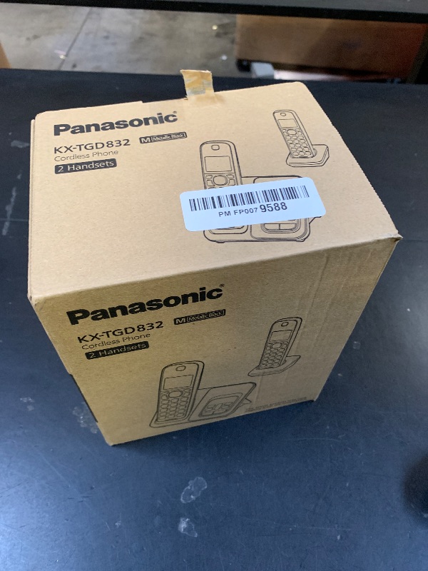 Photo 1 of Panasonic Cordless Phone with Answering Machine, Advanced Call Block, Bilingual Caller ID and High-Contrast Display, Expandable System with 2 Handset Cordless Telephones - KX-TGD832M (Metallic Black)