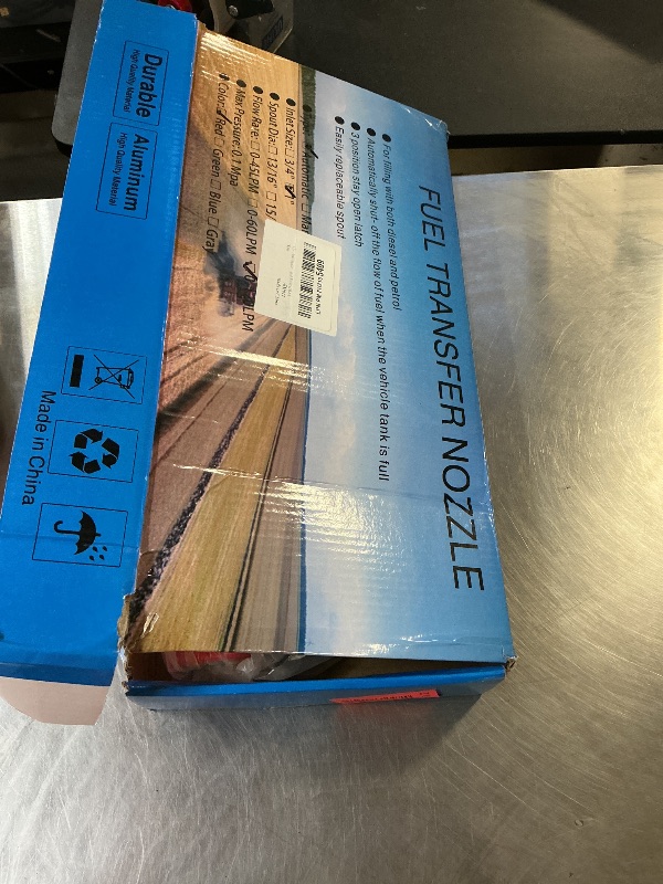 Photo 1 of 1" NPT Automatic Fuel Nozzle with Swivel Joint, Auto Shut-Off Gas Pump Nozzle Max Flow Rate 30GPM, 3-speed Padlock 19/16 Inches (OD=30mm) Spout for Gasoline, Diesel, Kerosene Biodiesel (Red)