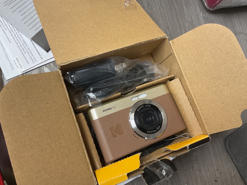 Photo 1 of Kodak PIXPRO C1 Friendly Zoom Digital Camera - 13MP Compact Point and Shoot with 2.8” 180° Tilt LCD Flip Screen, Retro Vintage Design with 4X Zoom and 1080P Full HD Video for Travel, Vlogging, Brown