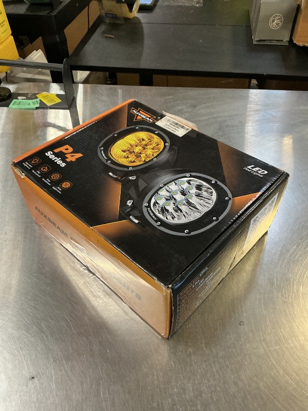 Photo 1 of Auxbeam P4 Series LED Amber Fog Lights, 4 Inch 90W Yellow Round Offroad Light Bar, Spot Beam Off Road LED Pods Bumper Ditch Lights, for Trucks Car Motorcycle UTV, Pair