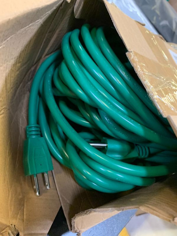 Photo 1 of Kingdder 2 Pack 50 ft Christmas Extension Cord 1 to 3 Splitter Extension Cord 6 Prong Plug with 3 Extended Outlets and Weatherproof Covers for Outdoor Indoor Christmas Connect Extend String Lights