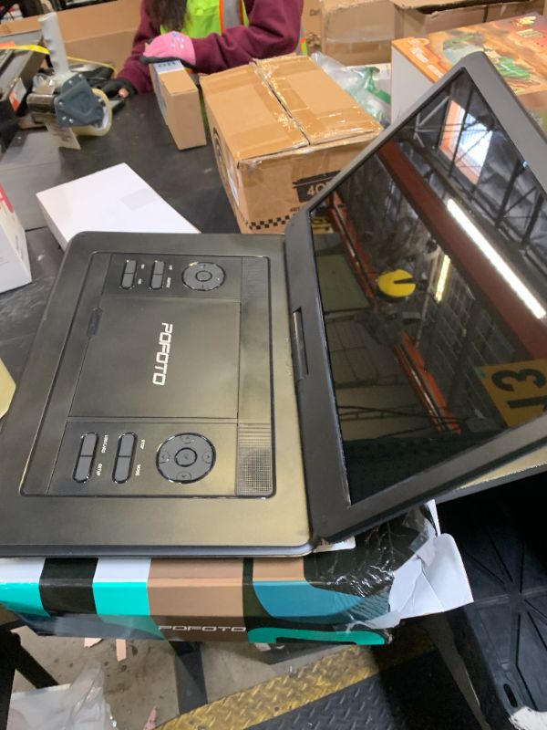 Photo 1 of 17.5” Portable DVD Player with 15.6” Large HD Screen, 6 Hours Rechargeable Battery, Dual Speakers, Region Free, Remote Control, Support Multi-Format Sync TV, USB/SD, Black