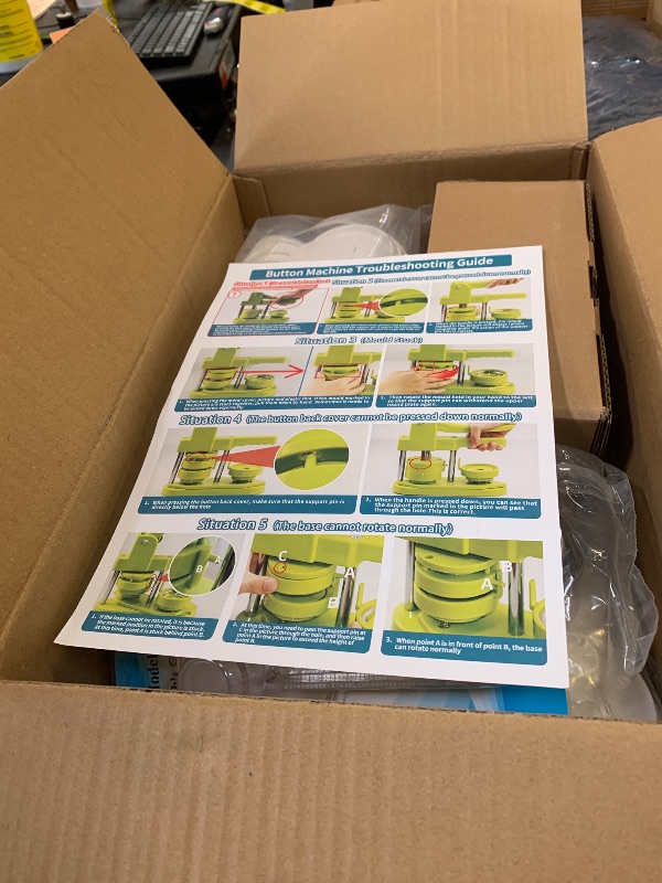 Photo 1 of Happizza Button Maker Machine, 75mm(3 inch) DIY Pin Button Maker Press Machine Kit, Badge Button Press Machine Pin Maker Machine with Free 100pcs Button Parts&Pictures&Circle Cutter&Magic Book