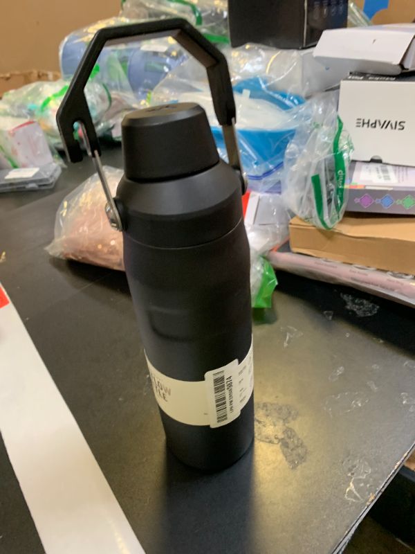 Photo 1 of Stanley IceFlow Fast Flow Water Bottle 24 oz | Angled Spout Lid | Lightweight and Leakproof for Travel and Sports | Insulated Stainless Steel | BPA-Free | Black