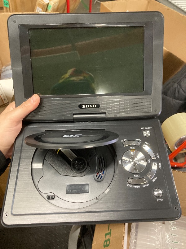 Photo 1 of 11.5" Portable DVD Player for Kids and Car, 9.5" Swivel HD Screen with 4-6 Hours Built-in Battery, Support Sync Screen to TV, Support SD Card/USB/Multiple Disc Formats (Black)