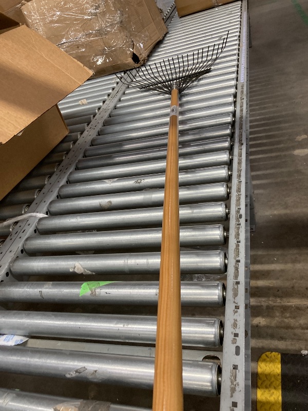 Photo 1 of Truper 30480 Steel Leaf Rake 24 Tines - 24-Inch Head, 54-Inch Wood Handle - Garden Rakes Metal Heavy Duty - Yard Rakes - Lawn Rake for Leaves and Grass