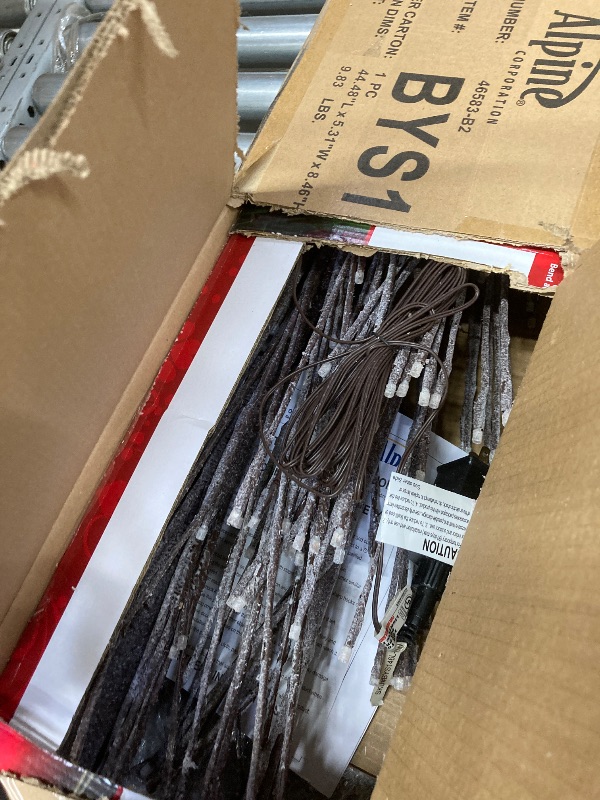 Photo 1 of Alpine Corporation 71" Tall Flocked Artificial Brown Christmas Tree with 296 Warm White LED Lights, Indoor/Outdoor Holiday Decoration