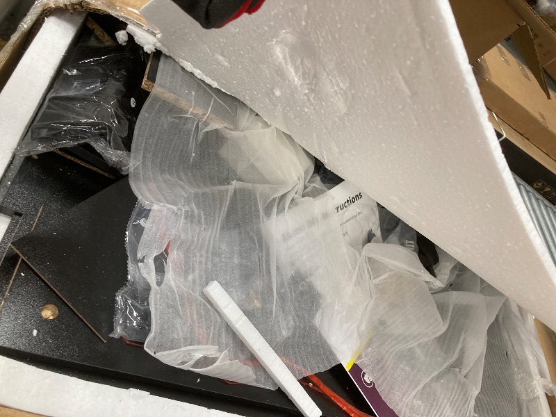 Photo 1 of COMHOMA Makeup Vanity Desk with Mirror and Lights, Vanity Table and Chair Set with 4 Drawers and Charging Station, Bedroom Dresser LED Mirror Stepless Dimmable & 3 Color Modes Adjustable, Black