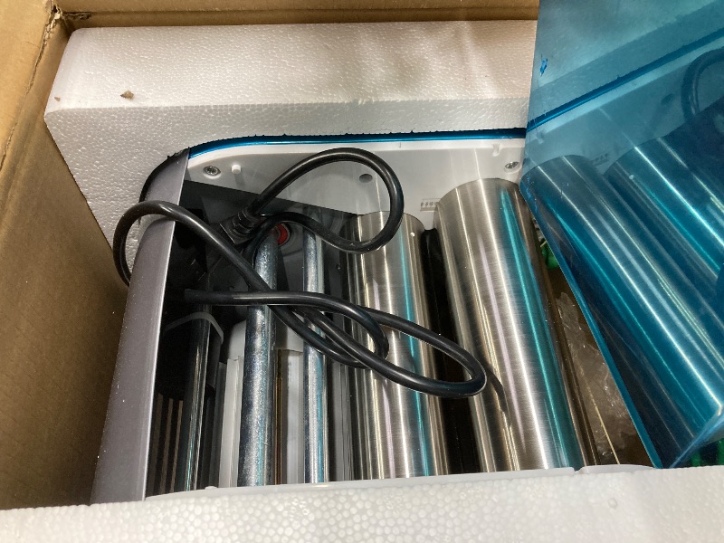 Photo 1 of NEWTRY Commercial Pasta Maker Machine Electric Dough Roller Noodle Making Machine with 2/6mm and 2.5mm Round Blade Thickness Adjustable for Fettuccine Pasta 110V