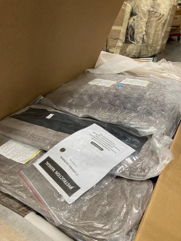 Photo 1 of ***BOX 2OF2****Tocsuna Oversized 112" U-Shaped Sectional Sofa, Linen Couch, 4 Seat Lounge Sleeper with Double Chaise for Living Room/Apartments/Office (Gray)