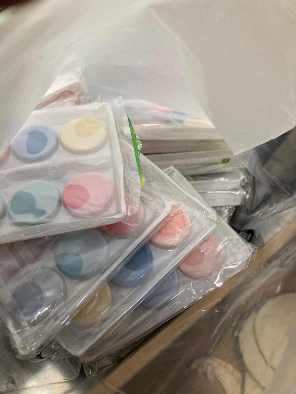 Photo 1 of **MISSING STICKERS AND BAGS**Wesiti 122 Pieces Dinosaur Party Favors, Includes Dinosaur Wood Painting Craft Kits Dinosaur Stickers 5 x 7" White Organza Bags for Kids Dinosaur Theme Party School Classroom Art and Craft Supplies