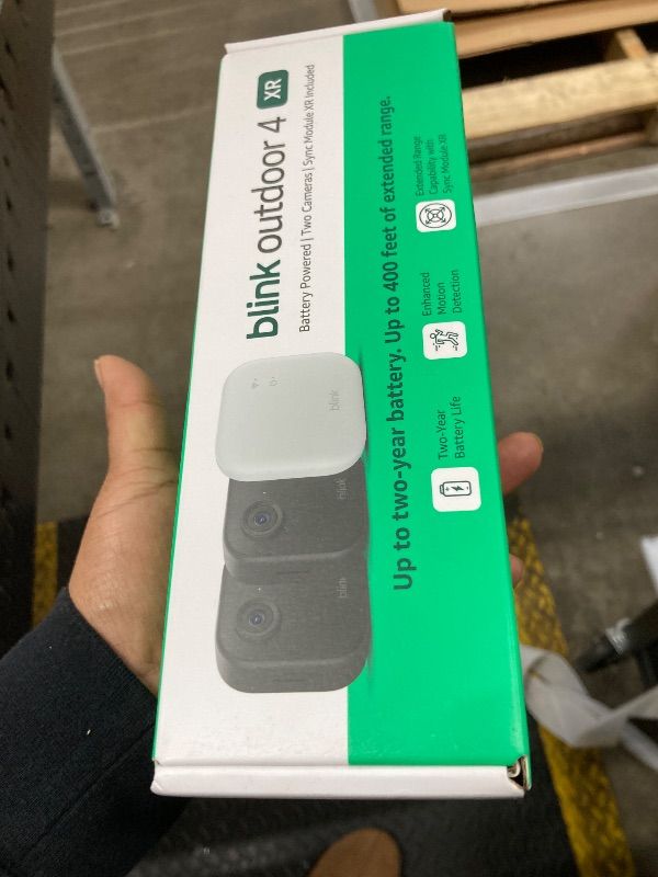 Photo 1 of +++CLOSED BY FACTORY+++++Blink Outdoor 4 XR – two-year battery wireless camera with 4x security coverage, 1000 ft open-air range or 400 ft with typical use — 2 camera system
