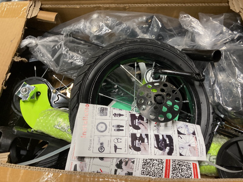 Photo 1 of 12 inch Kids Bike with Training Wheels, Height Adjustable Kids Bicycle with Basket/Water Bottle, Xmas Birthday Gift for Girls Boys Toddlers Kids 3-5
