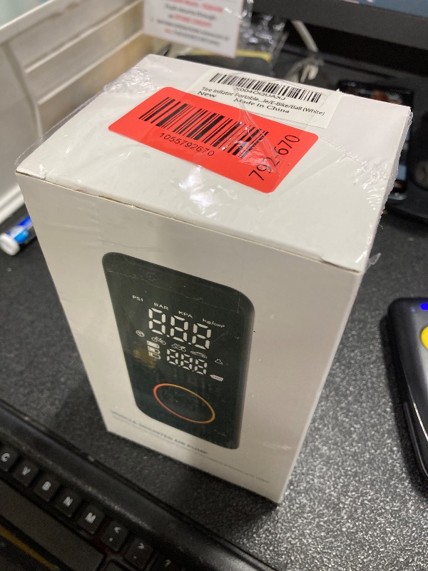 Photo 1 of ***FACTORY SEALED***Cordless Tire Inflator Portable Air Compressor, Mini Portable Air Pump with Rechargeable Battery, Tire Pressure Gauge, 150PSI with Auto Shut-off, Smart Air Pump for Car, Motorcycle, Bike, Ball(White)***FACTORY SEALED***