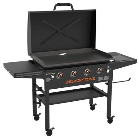 Photo 1 of **MISSING MULTIPLE PARTS/NO BOX***Blackstone Original 4-Burner 36 Natural Gas Omnivore Outdoor Griddle with Hood and Folding Side Shelves