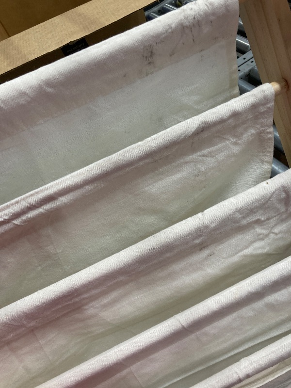 Photo 1 of  ** DIRTY** 
Kids Bookshelf, HDJ 4 Tier Wooden and Canvas Kids Bookcase, Sling Rack Bookshelf for Kids, Toddler Bookshelf for Playroom, Bedroom, Toddler Room, Nursery, Beige
