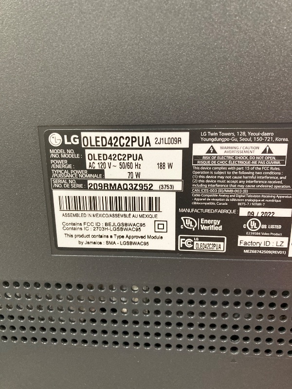 Photo 1 of ** FACTORY SEAL** 
LG C2 Series 42-Inch Class OLED evo Smart TV OLED42C2PUA, 2022 - AI-Powered 4K TV, Alexa Built-in