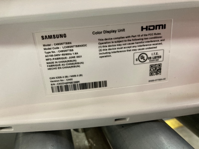 Photo 1 of **** IT DOES NOT COME WITH A REMOTE CONTROL OR ANY ACCESSORIES.****

SAMSUNG 57" Odyssey Neo G9 (G95NC) Series Dual 4K UHD 1000R Curved Gaming Monitor, 240Hz, 1ms with DisplayPort 2.1, Quantum Mini-LED, DisplayHDR 1000, AMD FreeSync Premium Pro, LS57CG952
