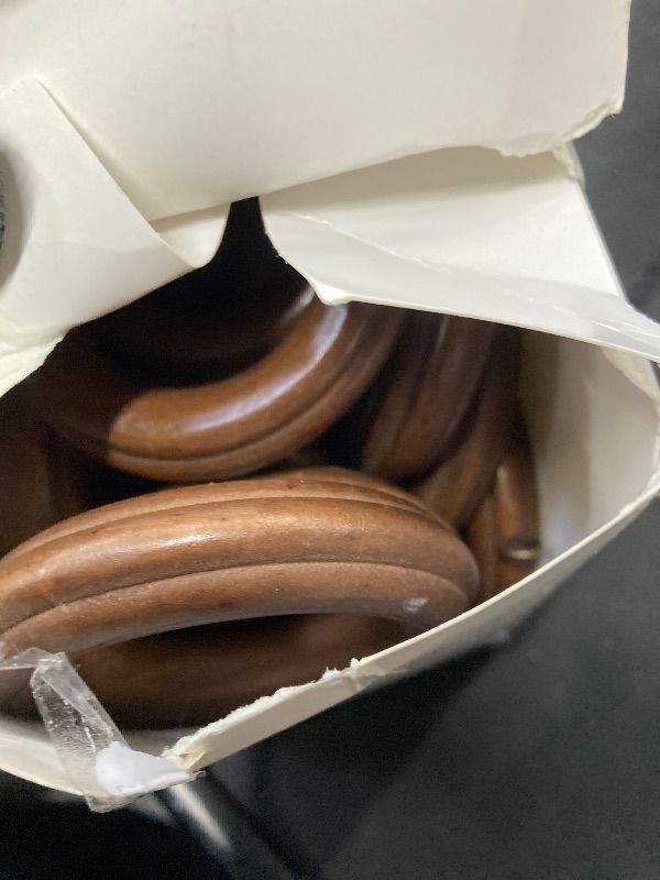 Photo 1 of 16 Pack Curtain Rod Rings Wooden with Drapery Clips 2.95 Inch Outer Diameter Beech Wood Carved Drapes Rings 1.7 Inch Interior Diameter for 1-1.5 Inch Curtain Rod Pole (Black)