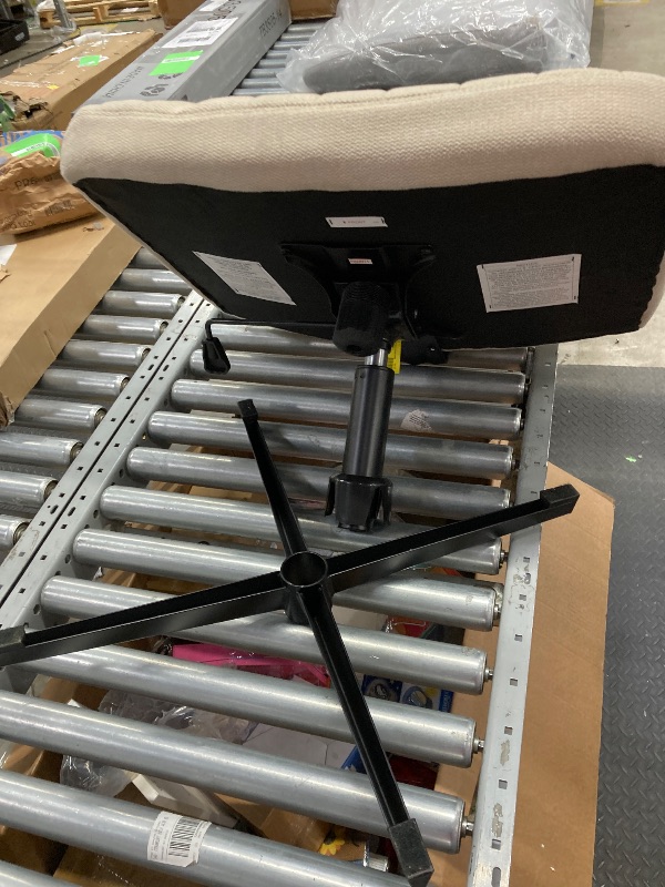 Photo 1 of **DIRTY**
Orange Factory Criss Cross Chair Wheels Wide Cross Legged Office Desk Vanity Chair Comfy Fabric Armless Adjustable Swivel for Home Computer Task (Beige)