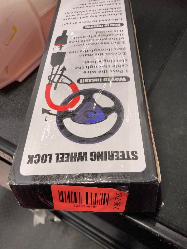 Photo 1 of ?HMYMYHM Car Steering Wheel Lock, Seat Belt Lock, Anti-Theft Device, Maximum Length 17 Inch, 3 Keys, Multi-Function, Suitable for Most Vehicles, SUV, Golf Cart Security (Red)