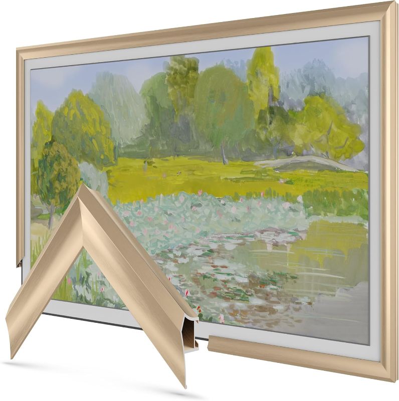 Photo 1 of 
Pale Gold Prismatic 50" Alloy Deco TV Frame - Compatible ONLY with Samsung The Frame TVs (Fits 2021-2025, LS03A, LS03B, LS03C, LS03D, LS03FA)