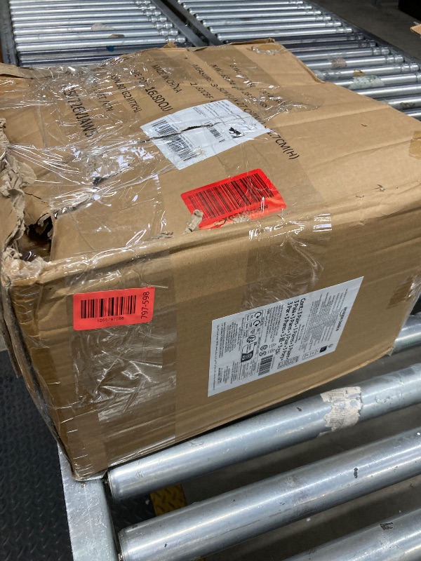 Photo 1 of *5 lb weight missing***Amazon Basics Neoprene Dumbbell Hand Weights, Rack with 2 Pairs (, 10, and 15 Pounds), Green/Blue/Grey