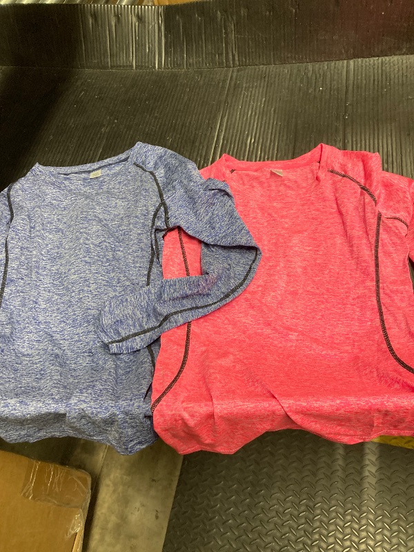Photo 1 of **2 pieces*only blue and pink**CADMUS Workout Long Sleeve Shirts for Women Dry Fit Compression Athletic Top,Grey,Blue,Purple,Medium