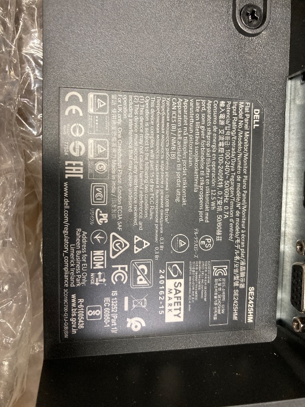 Photo 1 of *The description and photo are for reference only.***Dell 24 Monitor - SE2425HM, Full HD (1920x1080), 100Hz, IPS, 5ms, VESA (100x100mm), HDMI, VGA, 3 Year Warranty, Black