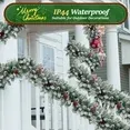 Photo 1 of 2 Pack 9ft Pre-Lit Snow Flocked Christmas Garland with 160 LED Lights w/ 8 Modes & Timer for Outdoor Indoor Xmas Decoration Fireplace Mantle Stairs Doorway Railings Decor, Battery Operated