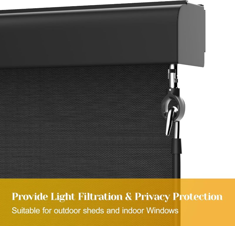 Photo 1 of 
Outdoor Roller Shade for Patio with Aluminum Valance BLACK