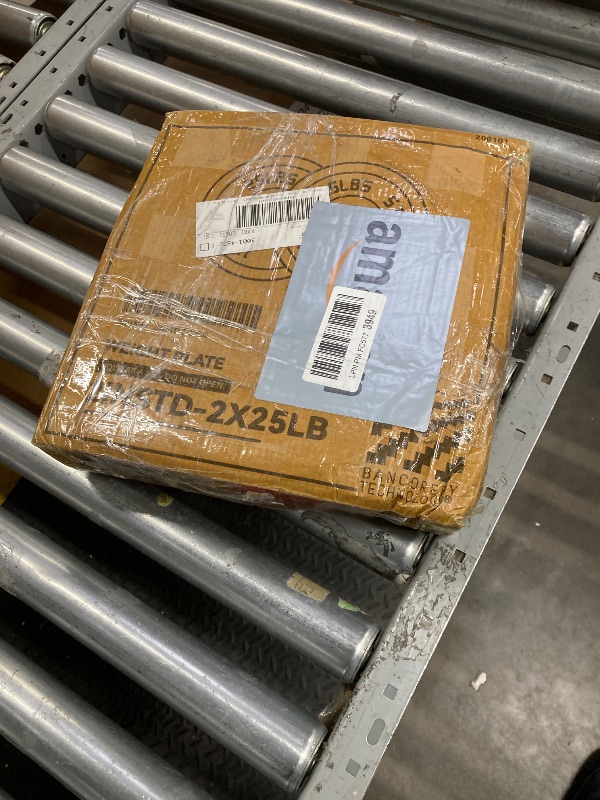 Photo 1 of ?25LB Pair?Pro-Style Cast Iron Gym Plates | 2 x 25LB Weights with Machined 2" Hole | Precision Silver Numerals (LB/KG) | for Standard Barbells