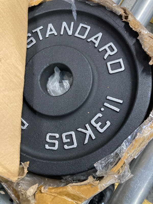 Photo 1 of ?25LB Pair?Pro-Style Cast Iron Gym Plates | 2 x 25LB Weights with Machined 2" Hole | Precision Silver Numerals (LB/KG) | for Standard Barbells