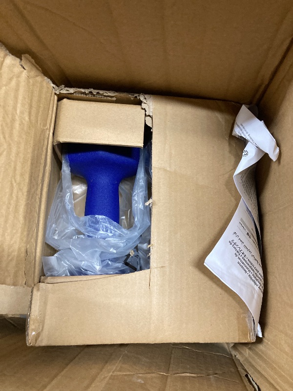 Photo 1 of ***MISSING BOTH 5LB AND BOTH 15 LB WEIGHTS****Amazon Basics Neoprene Dumbbell Hand Weights, Rack with 3 Pairs (5, 10, and 15 Pounds), Green/Blue/Grey