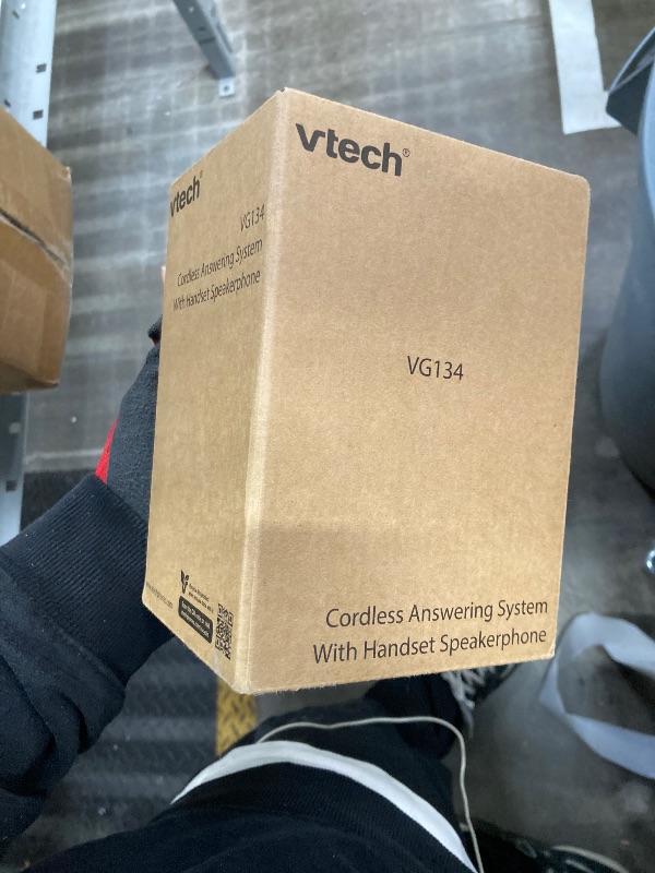 Photo 1 of [New] VTech VG134 DECT 6.0 Cordless Home Phone with Bluetooth Connection, Digital Answering Machine, Backlit Display,Full Duplex Speakerphone, Caller ID/Call Waiting,1000 ft Range (White/Grey)