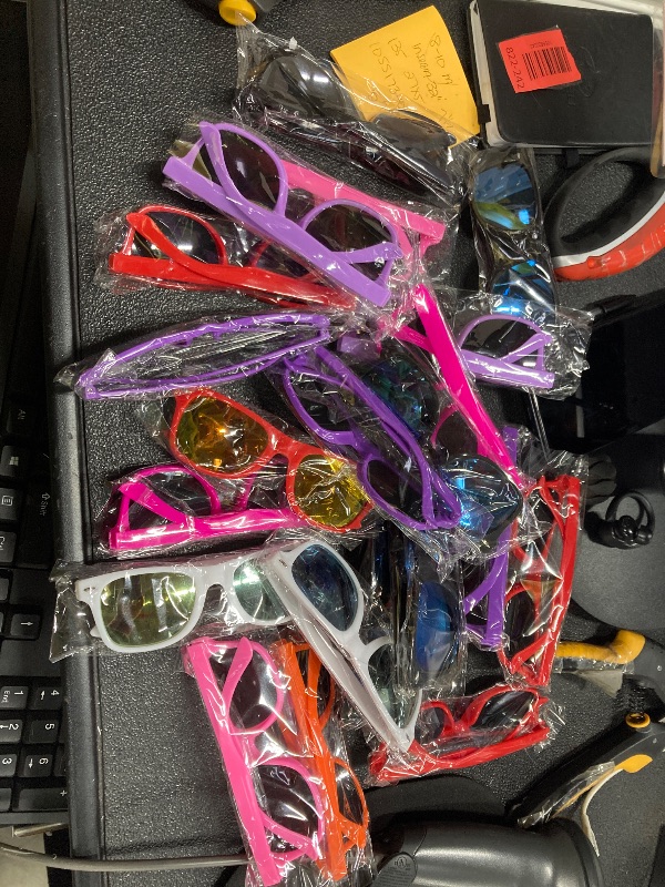 Photo 1 of ***ONLY 22 PIECES INCLUDED*MISSING PIECES***Oleitodh 60 Pcs Kids Sunglasses Bulk Party Favors,Neon Party Sunglasses for Boys Girls, Summer Pool Beach Party Favors Supplies,Gift for Birthday Party and Outdoor Activity Age 3-8***ONLY 22 PIECES INCLUDED*MISS