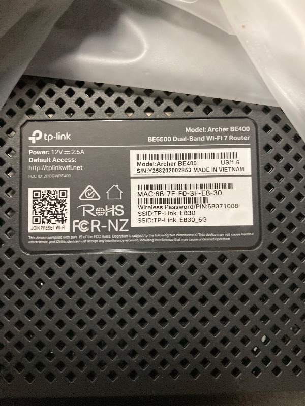 Photo 3 of TP-Link Archer BE6500 Dual-Band Wi-Fi 7 Router (Archer BE400) | Dual 2.5 Gbps Ports USB 3.0 | Covers up to 2,400 Sq. ft and 90 Devices | Quad-core CPU| HomeShield, Private IoT, Free Expert Support