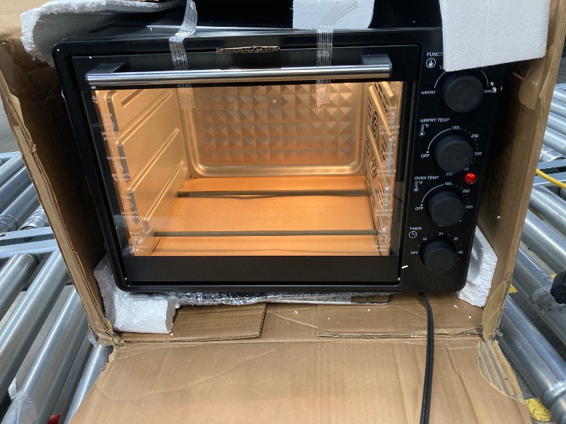 Photo 1 of 34 QT Super-Large Air Fryer, Oil-Less Air Fryer Toaster Oven Combo with Pizza, Warm, Broil, Toast, Bake, Air Fry, 5 Functions - Black