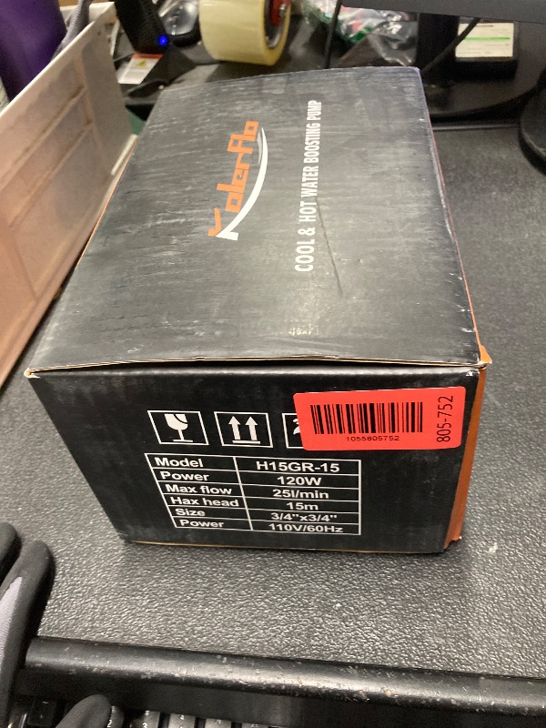 View 3 of *VERY USED* *Unsure if it works* *Scratches* 120W Water Pressure Booster Pump 115VAC,396 GPH,21.7 PSI Household Automatic Home Booster Pump with Water Flow Switch for Home Kitchen Bathroom Irrigation(H15GR-15) (H15GR-15)