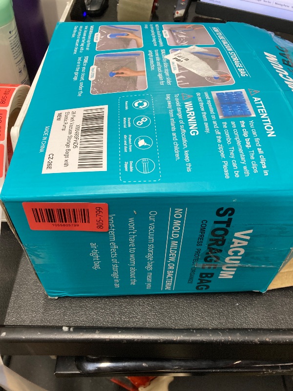 Photo 1 of *Pump Missing* Cozy Essential 26 Pack Vacuum Storage Bags with Portable Electric Pump, Vacuum Seal Space Saver Bags for Clothing, Pillows, Blanket, Bedding, Comforters