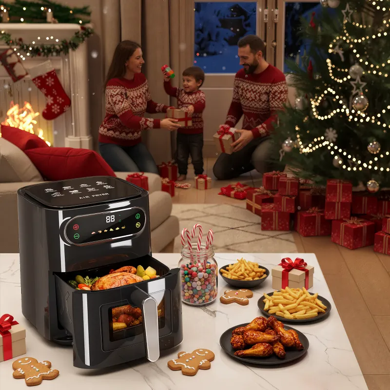 Photo 1 of *PARTS ONLY* *SELLING AS IS* Air Fryer with Clear Windows, Crisps, Broils, Roasts, Dehydrates, Bakes, Reheats, Toaster Baker, 6QT for 3-5 People, LED Smart Display, 85% Oil-Less, Stainless Steel Easy Cleaning
