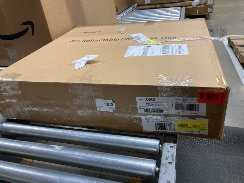 Photo 1 of *Ornaments scuffed* Firstness Christmas Tree 6FT, Pop up Pre Decorated Pre Lit Artificial Xmas Tree with 150 LED Lights, Large Bow & Ornaments, Lighted Christmas Tree for Holiday Party Decorations, Easy Installation