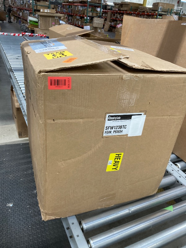 Photo 1 of *Dented*Locked/No Keys?* SentrySafe Fireproof and Waterproof Home Safe with Biometric Fingerprint Lock, Keypad, and Key Lock for Securing Money, Jewelry, Documents, 1.23 Cubic Feet, SFW123BTC