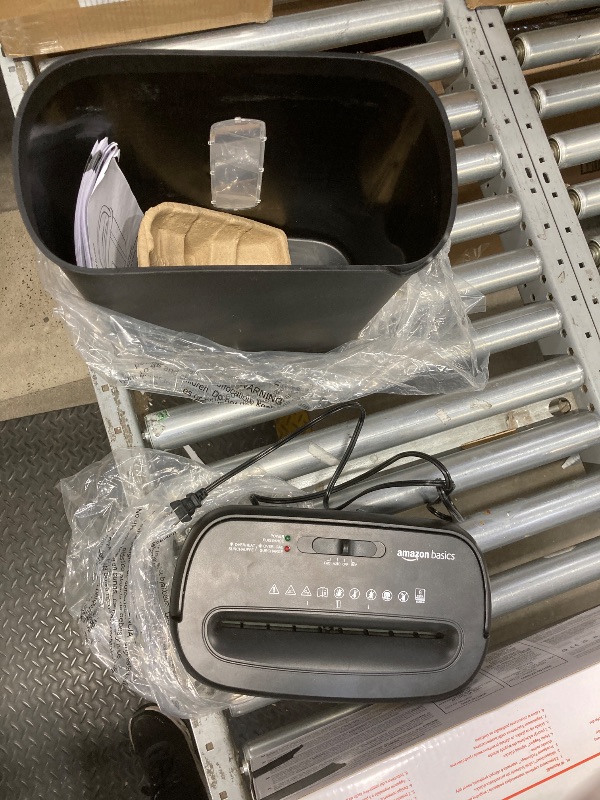 Photo 1 of *PARTS ONLY/SELLING AS IS* Amazon Basics 8-Sheet Cross Cut Paper Shredder and Credit Card Shredder - Black