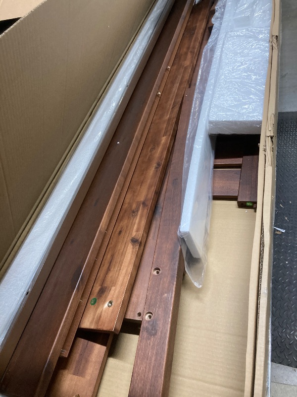 Photo 1 of *HEAVY* ZINUS Vivek Deluxe Wood Platform Bed Frame with Headboard, Wood Slat Support, No Box Spring Needed, Easy Assembly, Queen