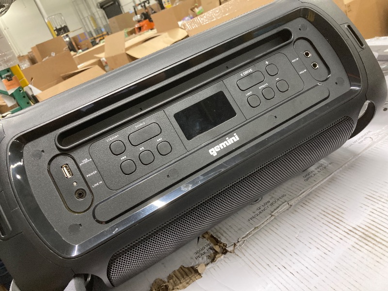 Photo 1 of *One Speaker has some cracking and damage* *Unsure if it works* Gemini Bluetooth Stereo System for Home – 3000W Peak Power Dual 12” Subwoofers, FM Radio, LED Lights, USB, AUX, Optical Input – Ultimate Home Stereo Shelf System for Parties & Karaoke (GSYS-