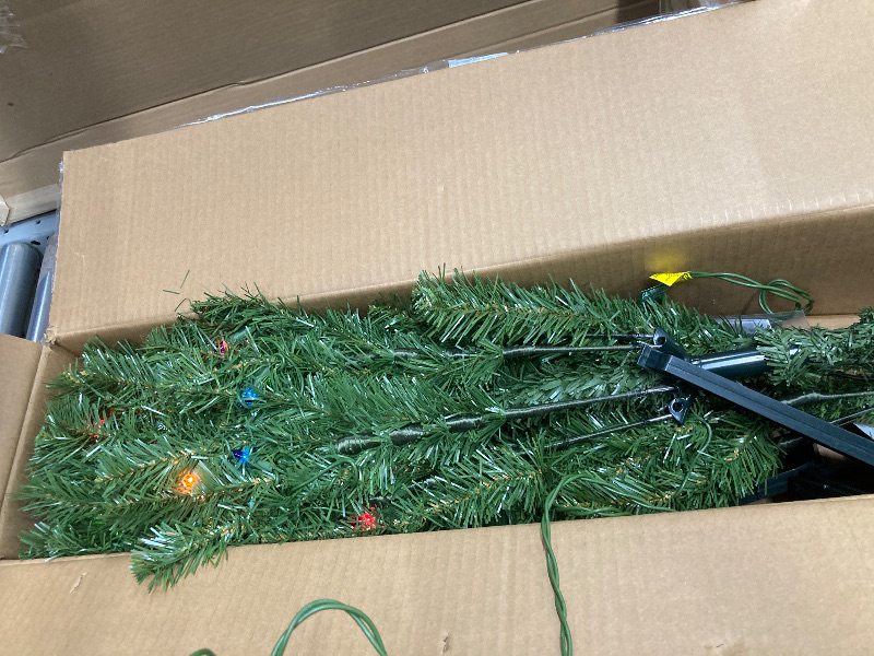 Photo 1 of *Base has some damage* National Tree Company Pre-Lit Artificial Medium Christmas Tree, Green, Kincaid Spruce, Multicolor Lights, Includes Stand, 4 Feet